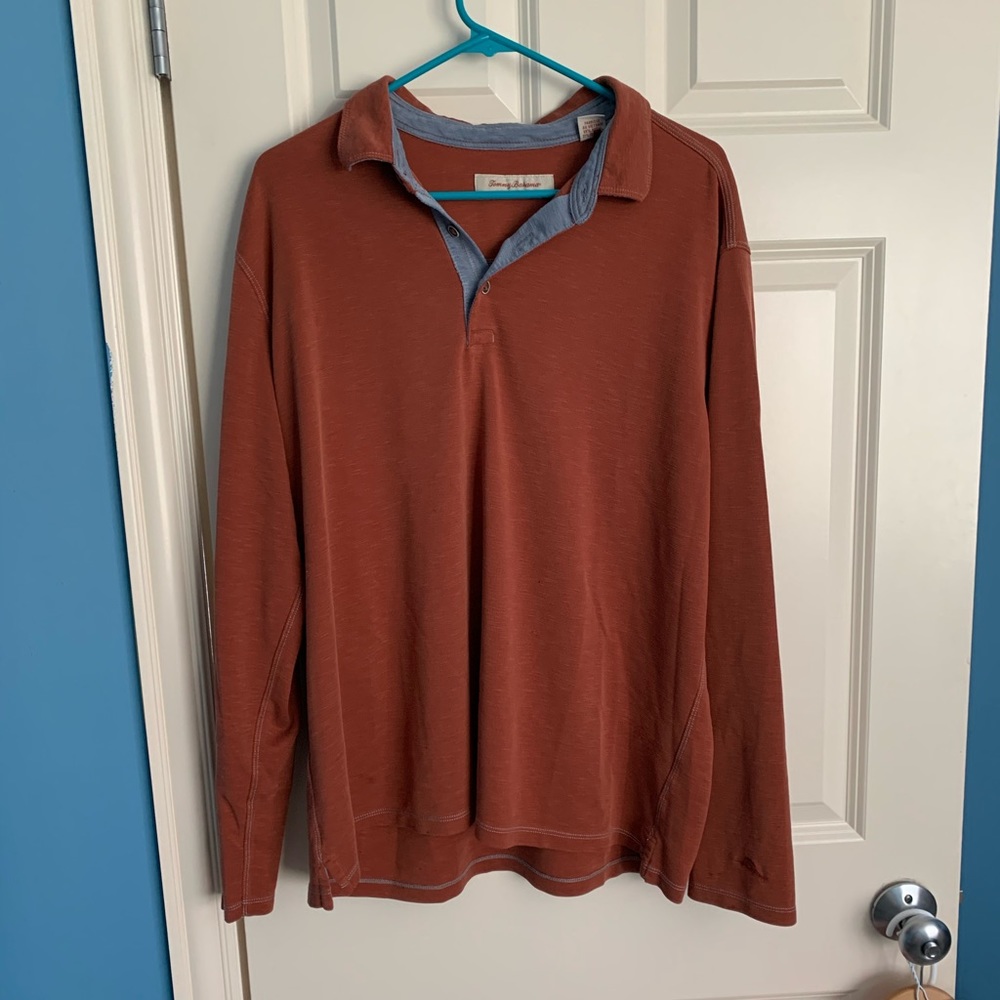 Tommy Bahama XL vintage look 1/4 button shirt.